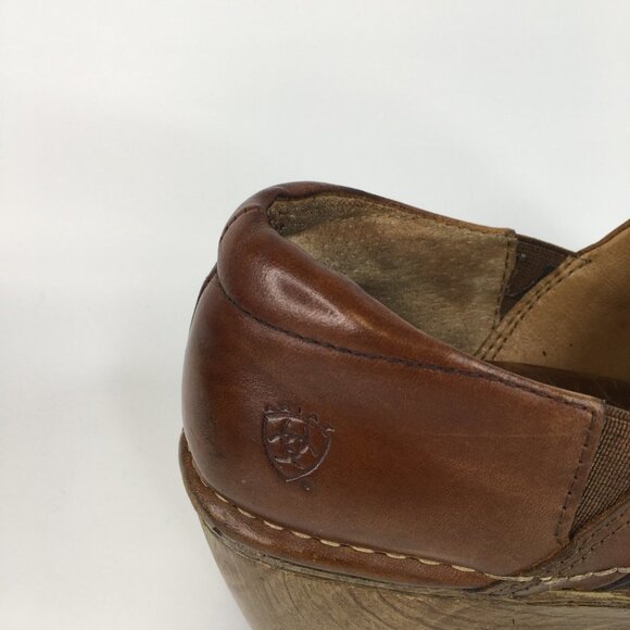 Ariat Bella Brown Leather Slip on Clogs Size 7.5 - Picture 10 of 16